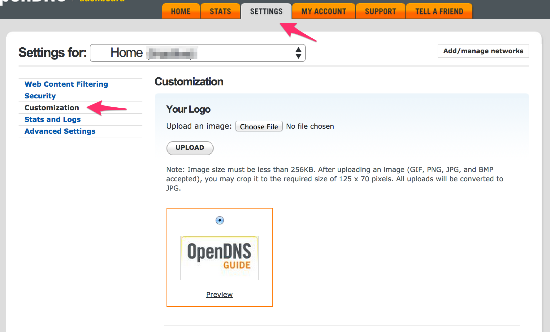 OpenDNS_Dashboard___Settings___Customization.png