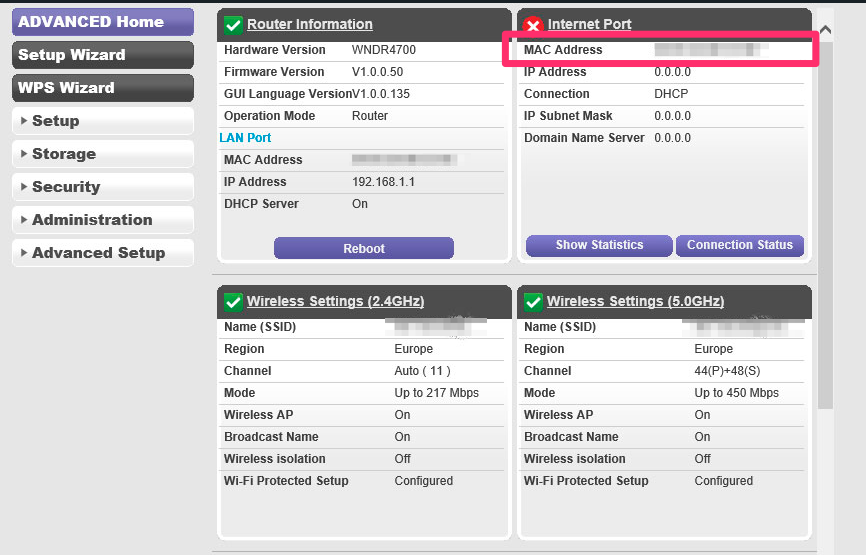 how to set up net gear router for mac address