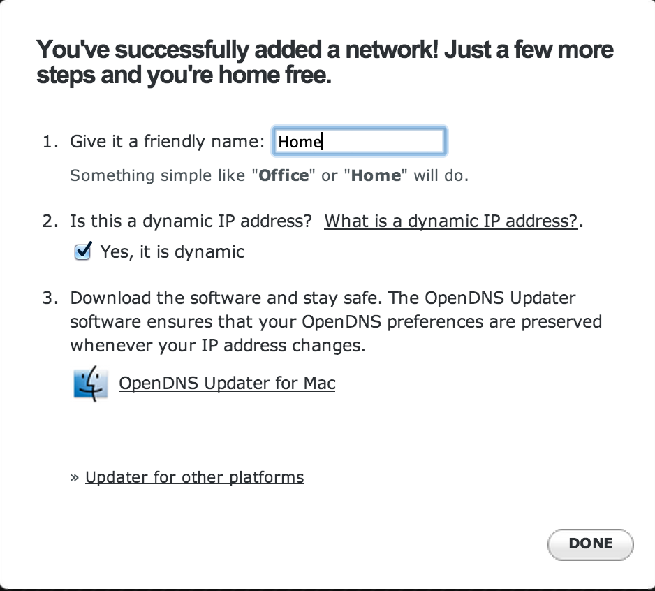 opendns updater not updating ip