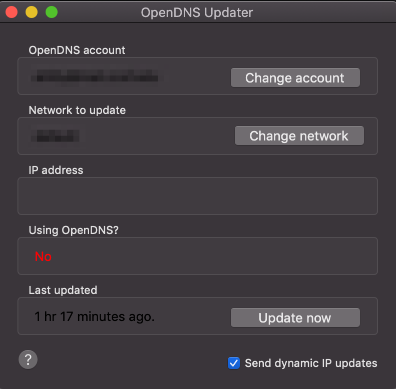 opendns updater not updating